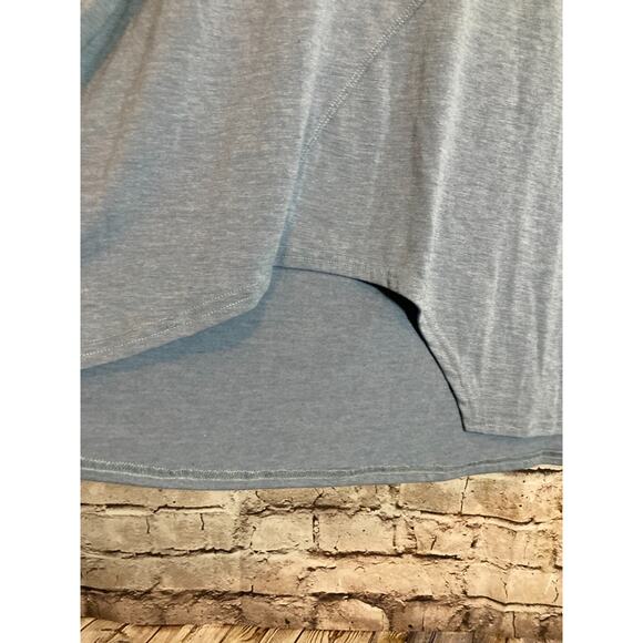 Strazzi Tunic Top Womens Large Slate Blue Asymmetric Hem Artsy Lagenlook Stretch - Picture 9 of 13